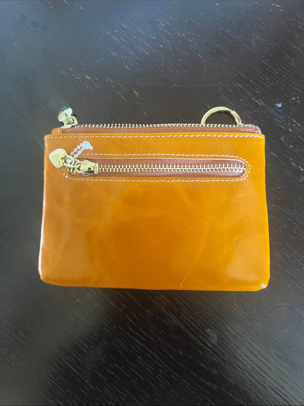 Dooney & Bourke Orange Leather Zip Card Case